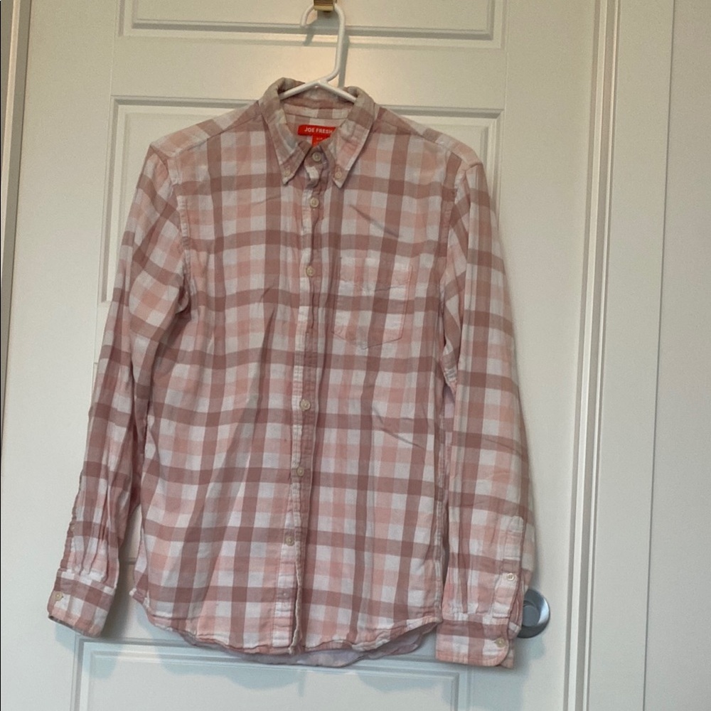 Joe Fresh Light Pink Plaid Casual Shirt